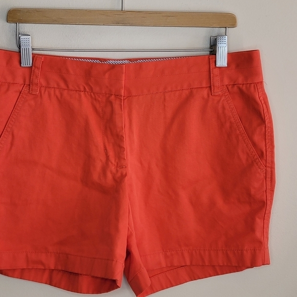 J. Crew | Orange Chino 100% Cotton Broken-In Shorts Size 8 - Picture 2 of 4